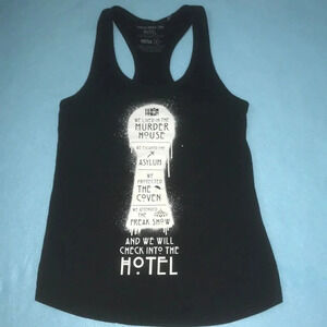RIPPLE JUNCTION AMERICAN HORROR STORY HOTEL black muscle tank top NEW size S